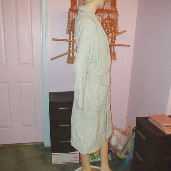 My Pillow Supima Cotton Bathrobe Women's Size S Heavyweight Green Pockets Belt - Picture 5 of 10